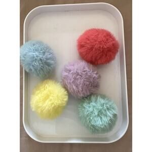 Crocs Jibbitz Shoe Charms Set Of 5 Fluffy Balls Purple Pink Blue Green Yellow